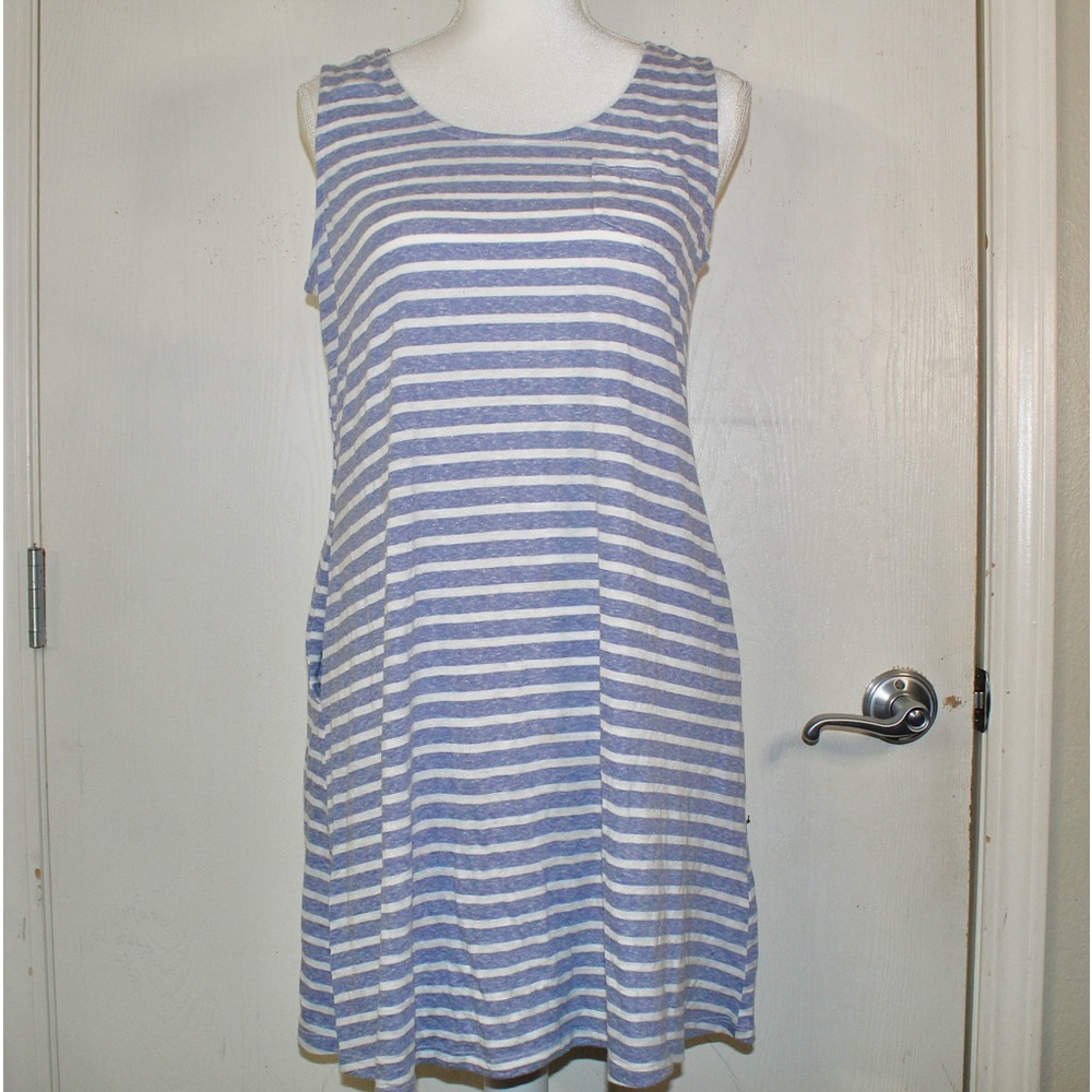 Simply Noelle Blue & White Stripe Shift Mini Dress - Size Small/Medium